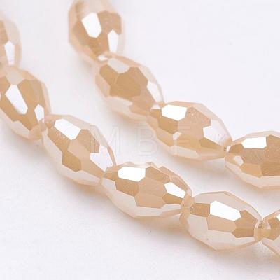Electroplate Glass Beads Strands EGLA-J013-4X6mm-F18-1