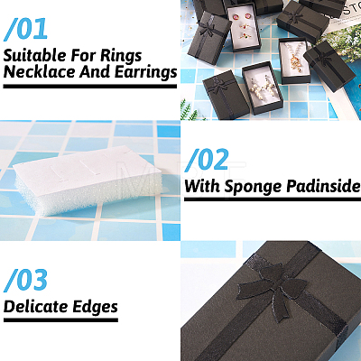 Rectangle Paper Jewelry Gift Boxes with Bowknot CON-TAC0010-79A-1