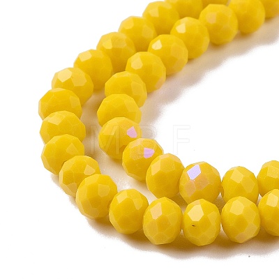 Electroplate Opaque Solid Color Glass Beads Strands EGLA-A044-P1mm-L04-1