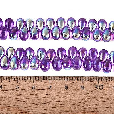 Electroplate Transparent Glass Beads Strands EGLA-N057-01A-09-1