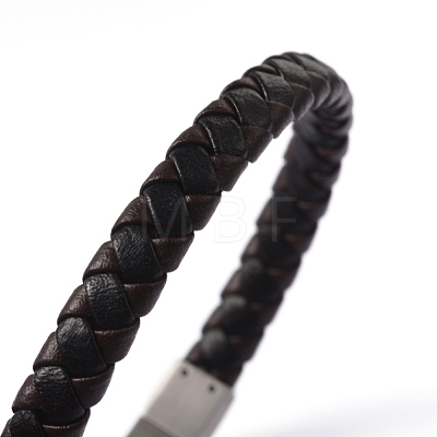 Leather Braided Cord Bracelets BJEW-E293-01P-1