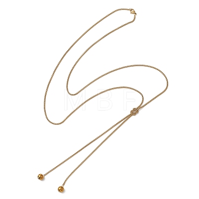 304 Stainless Steel Box Chain Lariat Necklaces NJEW-JN05887-1
