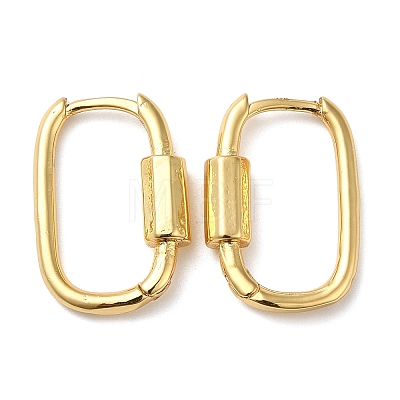 Rack Plating Brass Oval Hoop Earrings for Women EJEW-Z019-06G-1