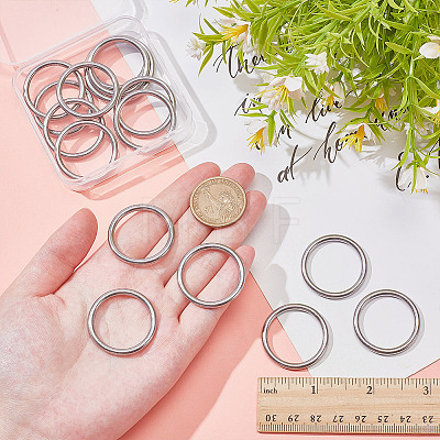 16Pcs 304 Stainless Steel Linking Rings STAS-AR0002-65A-P-1