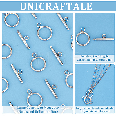 Unicraftale 304 Stainless Steel Toggle Clasps STAS-UN0001-12-1