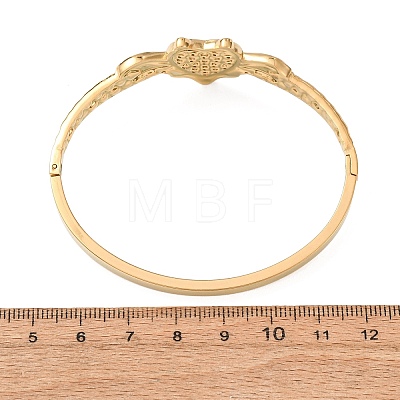 Halloween 304 Stainless Steel Crystal Rhinestone Heart Bat Open Hinged Bangles for Women SA-CBA7A40-06G-1