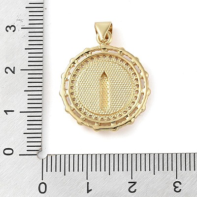 Brass Micro Pave Clear Cubic Zirconia Pendants KK-Q813-16E-G-1