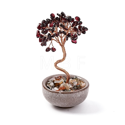 Natural Garnet Chips Tree Decorations DJEW-M012-02N-1