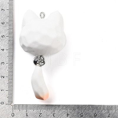 Opaque Resin Kitten Bell Big Pendants RESI-A032-01P-04-1