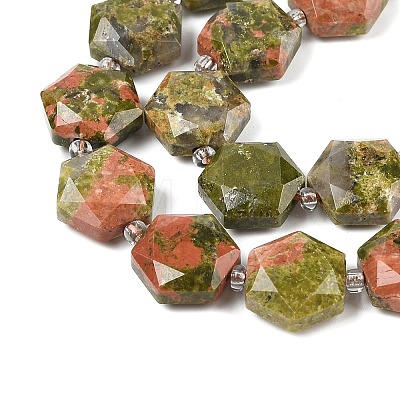 Natural Unakite Beads Strands G-G144-A01-01-1