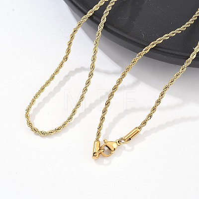 304 Stainless Steel Rope Chain Necklaces X-NJEW-F226-03G-02-1