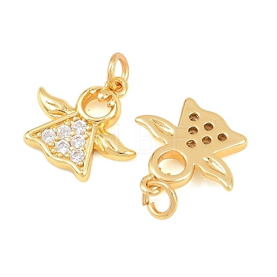 Brass Micro Pave Cubic Zirconia Charms KK-F927-23G-1