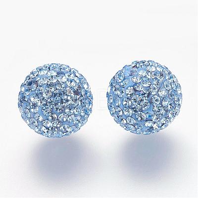 Half Drilled Czech Crystal Rhinestone Pave Disco Ball Beads RB-A059-H12mm-PP9-211-1
