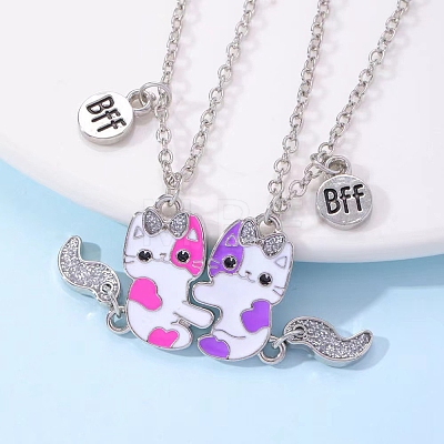 Alloy with Enamel Pendant Necklaces PW-WGAC858-01-1