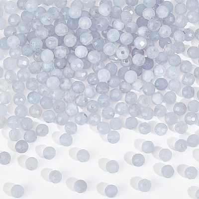 2 Strands Natural Blue Lace Agate Beads Strands G-NB0005-65-1