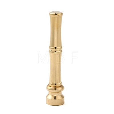 Golden Tone Brass Wax Seal Stamp Head with Bamboo Stick Shaped Handle STAM-K001-05G-I-1
