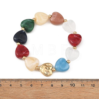 Acrylic Beads & CCB Plastic Beads Stretch Bracelets for Women BJEW-JB14199-1