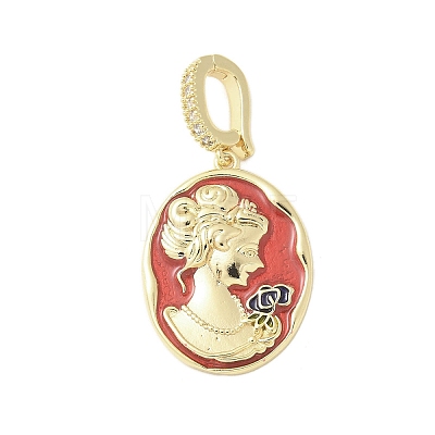 Brass Enamel Pendants KK-F886-02G-02-1