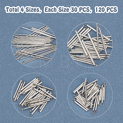 120Pcs 4 Size 304 Stainless Steel Pendants STAS-UN0021-85P-1