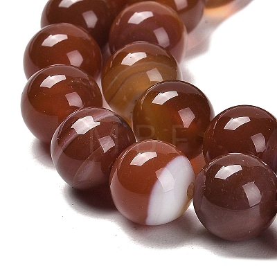 Natural Striped Agate/Banded Agate Beads Strands G-B079-A05-03B-1
