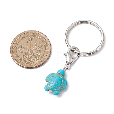 Turtle Dyed Synthetic Turquoise Keychain KEYC-JKC00962-01-1