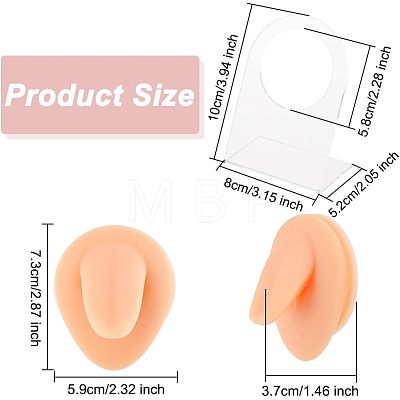 Soft Silicone Tongue Flexible Model Body Part Displays with Acrylic Stands ODIS-WH0002-23-1