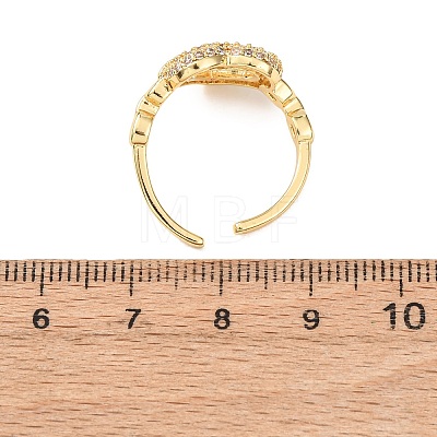 Brass Micro Pave Cubic Zirconia Cuff Open Rings RJEW-F204-07A-G01-1