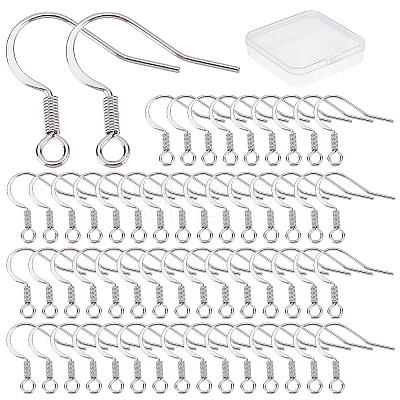 100Pairs Brass Earring Hooks KK-CN0001-78-1