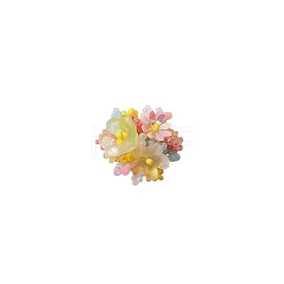 Flower Glass Plastic Stud Earrings FS-WG119A6-03-1