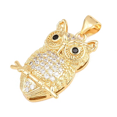 Brass Micro Pave Cubic Zirconia Pendants KK-A297-02G-1