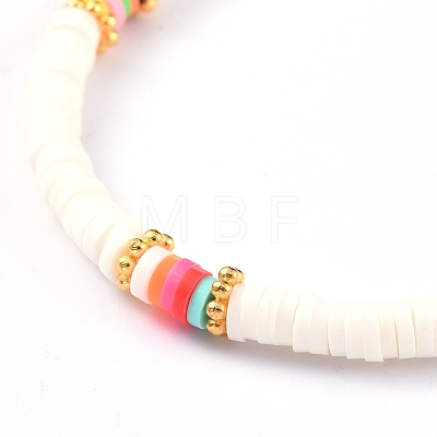 Handmade Polymer Clay Heishi Bead Stretch Bracelets BJEW-JB05077-1