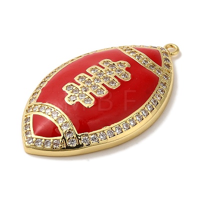 Rack Plating Brass Enamel with Cubic Zirconia Pendant KK-A229-32G-04-1