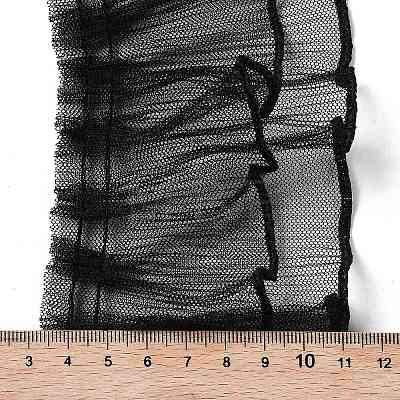 3 Yards 2 Layer Polyester Pleated Lace Trim Ribbon OCOR-WH0082-126D-1