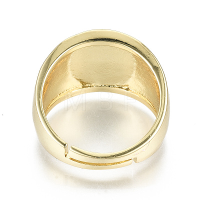 Adjustable Brass Enamel Finger Rings RJEW-T016-15G-NF-1