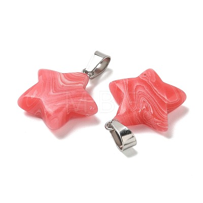 Synthetic Rhodochrosite Pendants G-B127-12P-08-1