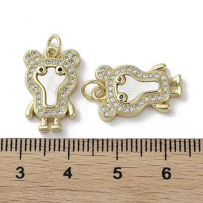 Brass Micro Pave Cubic Zirconia Pendants KK-G485-31B-G-1