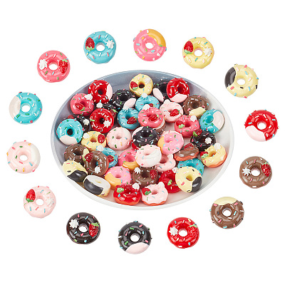 42Pcs 14 Styles Opaque Resin Decoden Cabochons FIND-CA0007-33-1