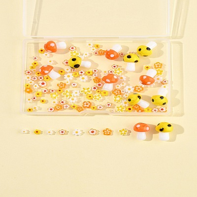 156Pcs 10 Styles Handmade Millefiori Glass Beads LAMP-FS0001-32-1