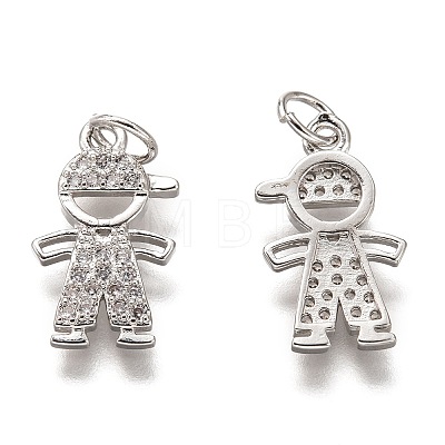 Brass Micro Pave Clear Cubic Zirconia Pendants LS-ZIRC-C020-36P-1