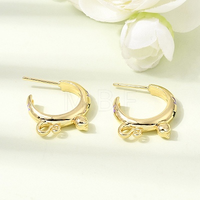 Brass Enamel Stud Earrings KK-CBA8324-23G-1