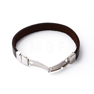 304 Stainless Steel Leather Cord Bracelets BJEW-N269-29A-1