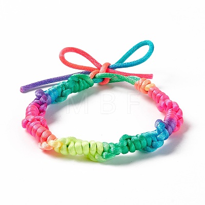 Colorful Polyester Braided Cord Bracelet BJEW-B065-05-1