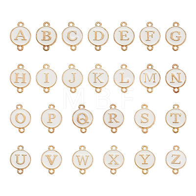 26Pcs Alloy Enamel Letter A~Z Connector Charms FIND-TAC0028-14A-1