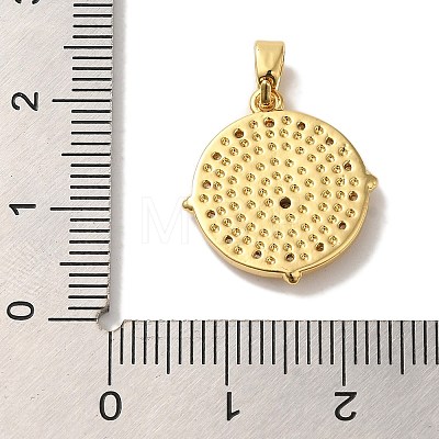 Rack Plating Brass Micro Pave Cubic Zirconia Pendant KK-U027-15G-1