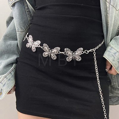 Tibetan Style Alloy Butterfly Link Chain Waist Belly Chains for Women FS-WG99F1B-02-1