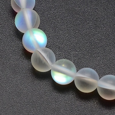 Synthetic Moonstone Beads Strands G-F142-10mm-01-1