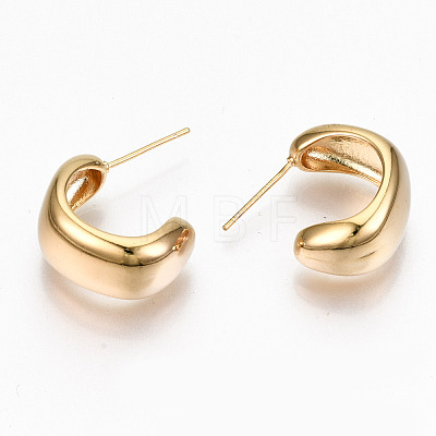 Brass Half Hoop Earrings KK-R117-036-NF-1