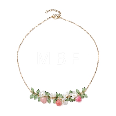 Epoxy Resin & Acrylic Pendant Necklace X1-NJEW-TA00162-1