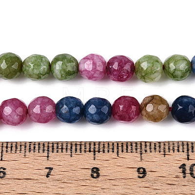 Dyed Natural White Jade Beads Strands G-T139-6mm-60-03-1