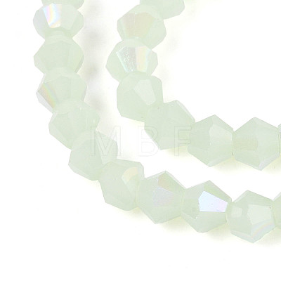 Imitation Jade Electroplate Glass Beads Strands GLAA-F029-J4mm-D07-1